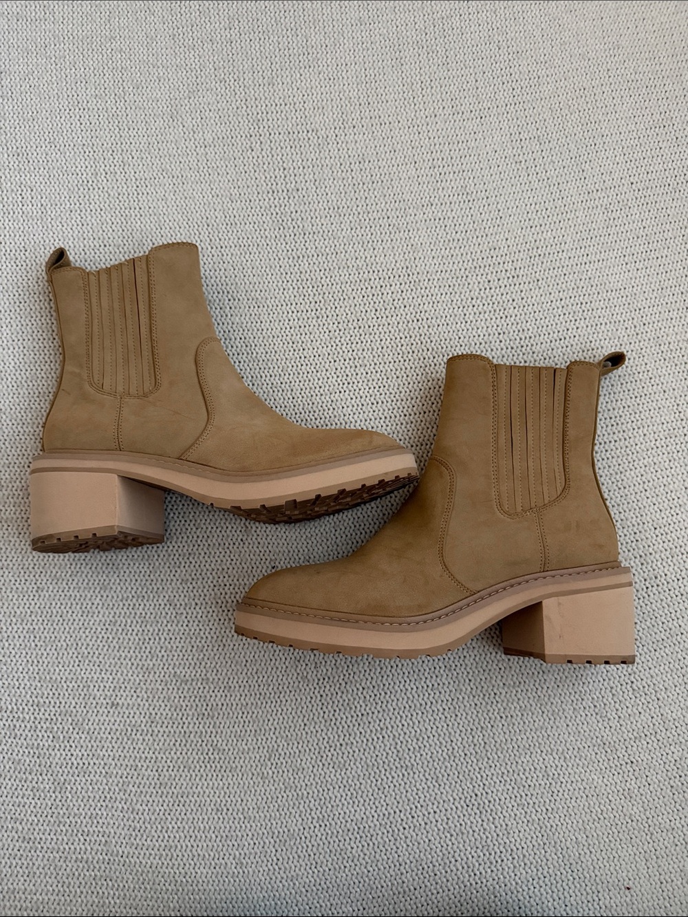 J Crew Nubuck Lug-Sole Heeded Chelsea Boots Size 8.5